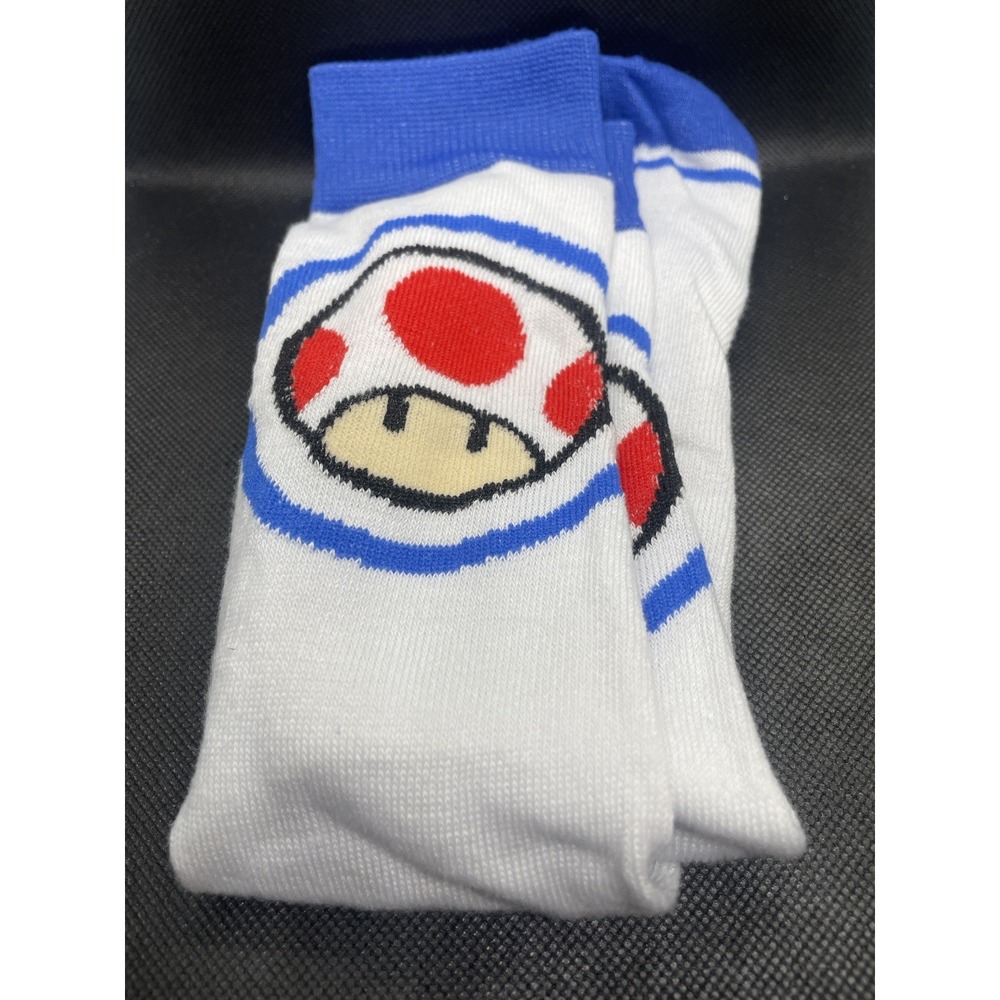 Toad Themed Super Mario Men's Crew Socks Size 8-112